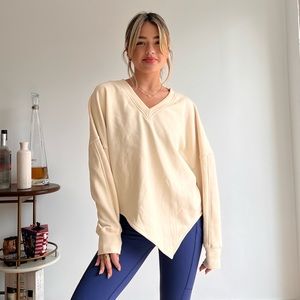 Fabletics Beige V-Neck Sweater